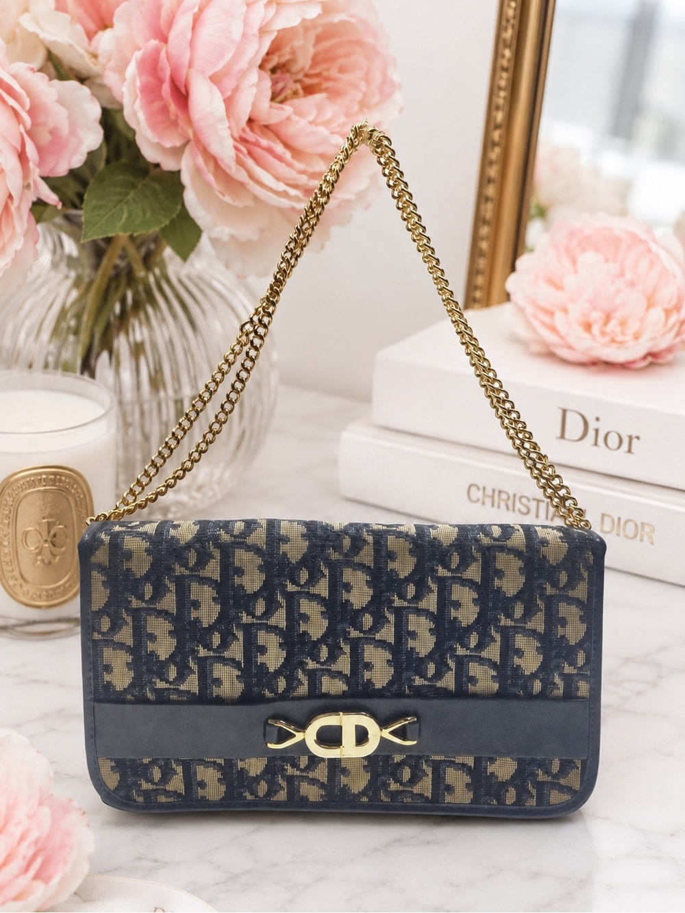 Christian Dior Vintage Trotter Romantique Satchel Bag Monogram Velvet Bow Y2K - Picture 2 of 10